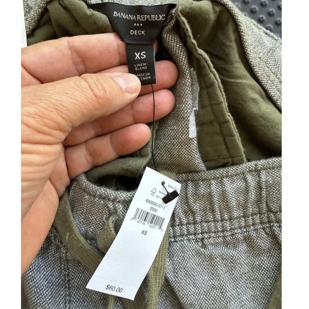 NWT Banana Republic Mens Deck 7 Inch Linen Blend Shorts XS Pink Grey Green lot 3